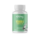 Vitabay Vitamin A 10.000 IE • 120 vegane Kapseln • Augenvitamine • Hochdosiert • Bioverfügbar • Frei von Laktose, Gluten und Gelatine • Made in Germany