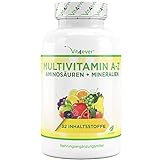 Multivitamin A-Z - 365 Tabletten (12 Monate) - 32 aktive Inhaltsstoffe - Kombination aus Mineralien + Aminosäuren + Spurenelementen + Pflanzenextrakten - Vegan - Hochdosiert