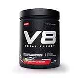 V8 Total Energy – Pre Workout Booster – Trainingsbooster – CarnoSyn®, BetaPower®, natürliches Koffein – Vegan – Zuckerfrei – 20 Portionen – Made in Germany – Cherry Limeade