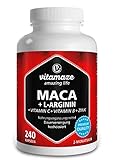 Maca Kapseln hochdosiert 4000 mg + L-Arginin + Vitamine + Zink, 240 Kapseln mit 4000 mg Pulver aus...
