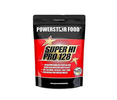 SUPER HI PRO 128 | Premium Mehrkomponenten Protein | Höchstmögliche Biologische Wertigkeit | 84% Protein i.Tr. | Low carb | Muskelaufbau & Abnehmen | Deutsche Herstellung | 1000g | Coffee