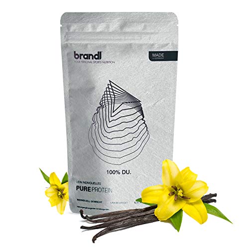 brandl® Protein-Pulver Vanille 5k ohne künstliche Süßstoffe | Whey-Protein plus pflanzliches Eiweiß-Pulver | Alle Aminosäuren | 600g Vanille