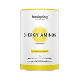 foodspring Energy Aminos, Zitrone, 400g, Pre-Workout-Booster mit Vitamin C, B3, B12, Koffein, Piperin und veganen BCAAs