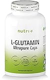 L-Glutamin Kapseln vegan + hochdosiert - 200 Mega Caps - 750mg pure L-Glutamine pro Kapsel - höchste Dosierung - Fitness & Bodybuilding - pflanzlich - Ultrapure ohne Zusatzstoffe