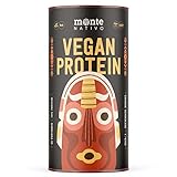 Vegan Protein Monte Nativo - Cremige Schokolade - Einführungspreis - Soja-, Hanf-, Kürbis-, Sonnenblumen-, Reis-, Erbsenprotein - 675g - 74% Eiweiß - vegan, low carb, mit Stevia