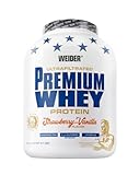 Weider Premium Whey Protein Pulver, hochwertiges Eiweißpulver mit Whey Isolat zum Muskelaufbau mit hohem Anteil an EAA, BCAA und freiem L-Glutamin, perfekte Löslichkeit – Erdbeer-Vanille, 2,3kg