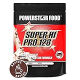 Powerstar SUPER HI PRO 128 | Mehrkomponenten Protein-Pulver Coffee 1kg | Höchstmögliche Biologische Wertigkeit | Eiweiß-Pulver mit 79% Protein i.Tr. | Protein-Shake zum Muskelaufbau & Low Carb