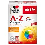 Doppelherz A-Z Complete DEPOT Langzeit-Vitamine – 23 , Mineralstoffe & Spurenelementen plus Lutein – 40 Retard-Tabletten (1er Pack)