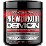 Pre Workout Demon - BEERENGESCHMACK - Pre Workout Booster – Trainingsbooster Pulver mit Kreatin Monohydrat, Beta Alanin, Taurin, Citrullin & Koffein – Made in Germany (360g)