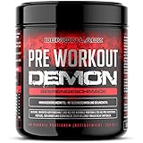 Pre Workout Demon - Pre Workout Booster mit Vitamin B12 was zur Verringerung von Müdigkeit & Ermüdung beiträgt - Mit Koffein, Beta Alanin und Glutamin (360gr)