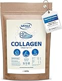 Collagen Pulver 1kg - Bioaktives Kollagen Hydrolysat Peptide I Eiweiß-Pulver Geschmacksneutral I Wehle Sports Made in Germany Kollagen Typ 1 2 3 Lift Drink